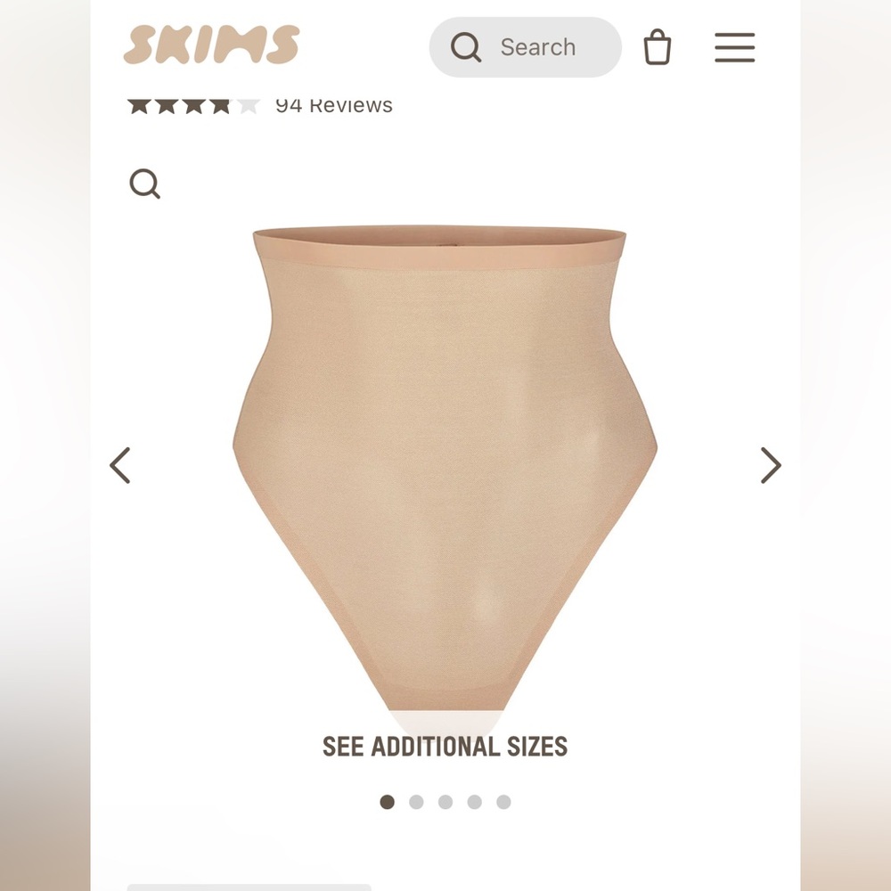 Skims Sheer Sculpt High Waisted Thong NWT